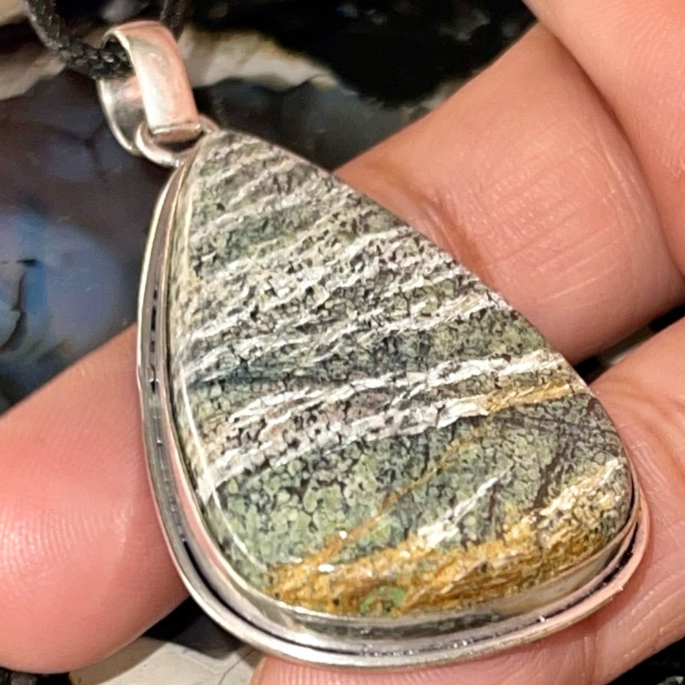 Chrysotile in Serpentine Earrings 2”
